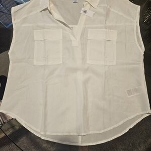 Old Navy Off-White Sleeveless Blouse